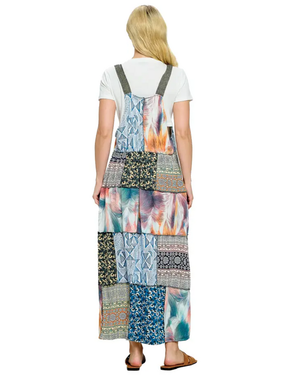YAK & YETI 25120 SOFT OVERALL FLORAL MAXI DRESS MULTI