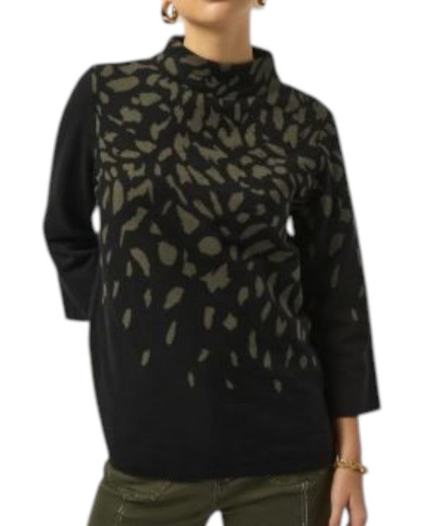 JOSEPH RIBKOFF 253912 PRINT MOCK NECK PULLOVER
