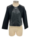 JOSEPH RIBKOFF 254928 KNIT/LEATHERETTE FITTED JACKET