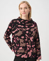 JOSEPH RIBKOFF 263930 ABSTRACT ANIMAL RHINESTONE SWEATER black multi