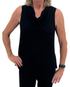 JOSTAR 2069BN-TRS1 COWL NECK TANK TOP BLACK