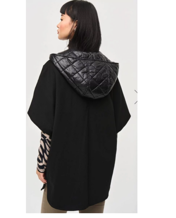 JOSEPH RIBKOFF 243906 REVERSIBLE HOODED CAPE black