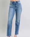 JUDY BLUE 82632 VINTAGE THERMAL STRAIGHT LEG JEAN medium wash 