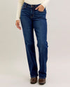 JUDY BLUE 82679REG MID RISE DARK STRAIGHT DENIM