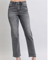 JUDY BLUE 88919 HIGH WAIST RHINESTONE STRAIGHT LEG grey