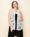 VOCAL K3577V STAR PRINTED LACE VEST WHITE/GREY