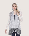 KAMANA KS982 PRINTED DUSTER CARDIGAN WHITE
