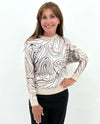 KEREN HART 32017B PRINT FRONT PULLOVER stone