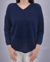 KEREN HART 32042 V-NECK CUTOUT PULLOVER navy