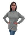 KEREN HART 355 MOCK NECK LAYERING TOP HEATHER GREY