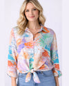 KEREN HART 72041B TROPICAL ABSTRACT PRINT SHIRT MULTI
