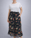 KEREN HART 86024 FLORAL RUFFLE HEM SKIRT