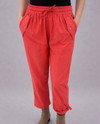 KEREN HART 88016 DRAWSTRING WAIST CROP PANT coral