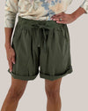 KEREN HART 88044 BERMUDA DRAWSTRING WAIST SHORT OLIVE