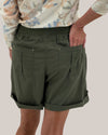 KEREN HART 88044 BERMUDA DRAWSTRING WAIST SHORT OLIVE