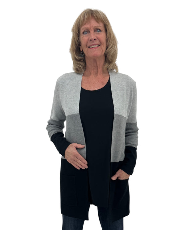 KEREN HART TH-39023 MULTI STRIPE CARDIGAN