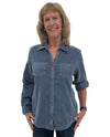 KEREN HART TH-79022 CORDUROY BTTN DOWN TOP indigo