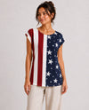 KEREN HART WW22071 PATCHWORK FLAG TANK RED WHITE BLUE