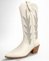 KOKIE RHINESTONE FLAME COWBOY BOOT WHITE