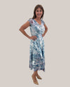 KOMAROV CLN2491 SS V NECK DRESS LUSH ECLIPSE
