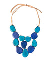 TAGUA LC205 WATERFALL NECKLACE ROYAL BLUE TURQUOISE