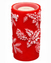 LC3275 RED CONE & LEAF FOUNTAIN CANDLE