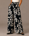 LEAFY PRINT PANT FY-3623P white