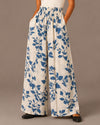 LEAFY PRINT PANT FY-3623P blue