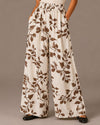 LEAFY PRINT PANT FY-3623P brown