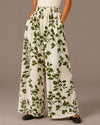 LEAFY PRINT PANT FY-3623P olive