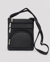 LEATHER CROSSBODY 5 ZIPPER RM-004L BLACK