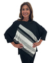 LEO & NICOLE 68417 KNIT PONCHO W/STRIPES
