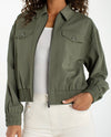 LIVERPOOL LM1C80TS39 ZIP FRONT JACKET OLIVE