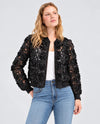 LIVERPOOL LM1D65WN22 FULL ZIP WOVEN BOMBER JACKET BLACK