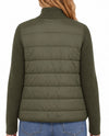 LIVERPOOL LM1D70SR37 LONG SLEEVE ZIP FRONT QUILTED SWEATER JACKET OLIVE BACK