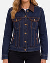 LIVERPOOL LM1D72CHF CLASSIC TRUCKER JACKET WITH VELVET denim