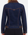 LIVERPOOL LM1D72CHF CLASSIC TRUCKER JACKET WITH VELVET denim back
