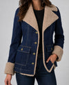 LIVERPOOL LM1E15FH5 SHERPA TRIMMED COLLAR JACKET denim