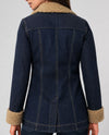LIVERPOOL LM1E15FH5 SHERPA TRIMMED COLLAR JACKET denim back