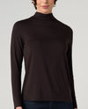 LIVERPOOL LM8829VMK LONG SLEEVE MOCK NECK KNIT TOP java