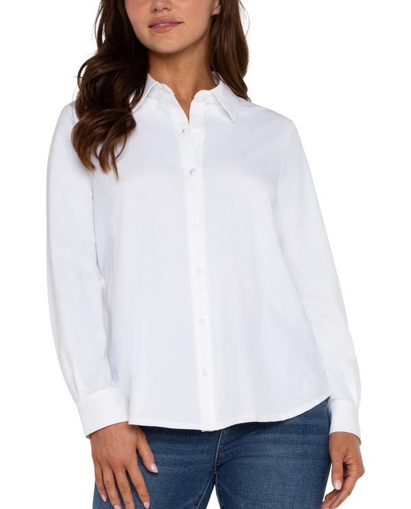 LIVERPOOL LM8E25ETK LS BTTN FRONT SHIRT