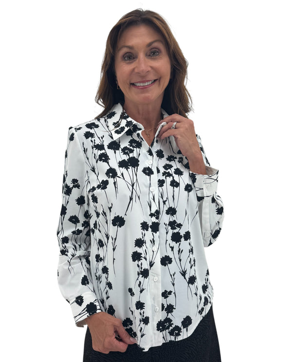 LIVERPOOL LM8J25ETKP72 BUTTON FRONT KNIT SHIRT