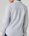 LIVERPOOL LM8J54G52 ADJUSTABLE SLEEVE BUTTON FRONT STRIPE navy stripe
