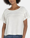 LIVERPOOL LM8J89KA95 SS DOLMAN BOAT NECK TOP W/ LACE CREAM