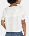 LIVERPOOL LM8J89KA95 SS DOLMAN BOAT NECK TOP W/ LACE CREAM