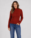 LIVERPOOL LM8L16ST25 LONG SLEEVE TURTLENECK SWEATER AUBURN RUST