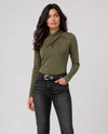 LIVERPOOL LM8L49VMK LONG SLV WRAP NECK KNIT TOP OLIVE