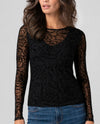 LIVERPOOL LM8L80KB49 LAYERED MESH TOP WITH VELVET DETAIL BLACK MULTI