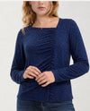 LIVERPOOL LM8M09KB43 ASYMMETRICAL RUFFLE KNIT TOP blue rust