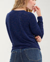 LIVERPOOL LM8M09KB43 ASYMMETRICAL RUFFLE KNIT TOP blue rust back